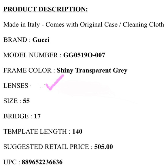 GUCCI Authentic Eyeglasses Frame - Picture 8 of 8